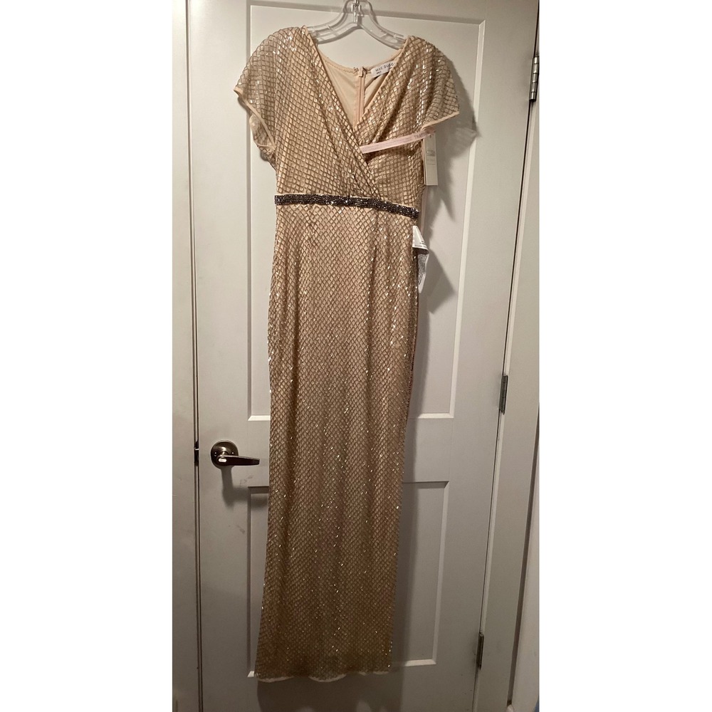 Mac‎ Duggal 93678 Beaded Lattice Evening Gown Size 4 NWT